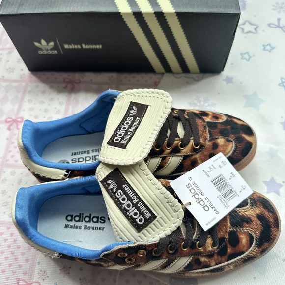 adidas x Wales Bonner Samba Leopard Print Pony Hair Low-Top Sneakers - Picture 5 of 11